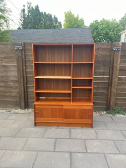 Mid-century modern teak wall unit