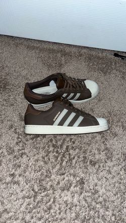 Brown adidas super stars size 9.5 worn twice no box