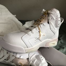 Air, Jordans Women’s Retro 6 Gold Hoops $250