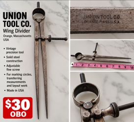 Vintage Union Tool Co. 9" Steel Wing Divider – Made in USA – $30 OBO