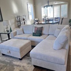 Beige Tan Sectional Sofa 