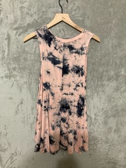 AUDREY 3+1 Women's Pink& Black Tie Dye  Sleeveless  swing dress