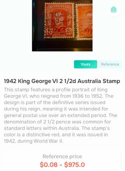 1942 Australia King George VI 2½d Stamp
