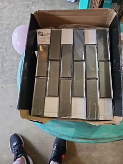 Metallic Gray  Glass Tiles 