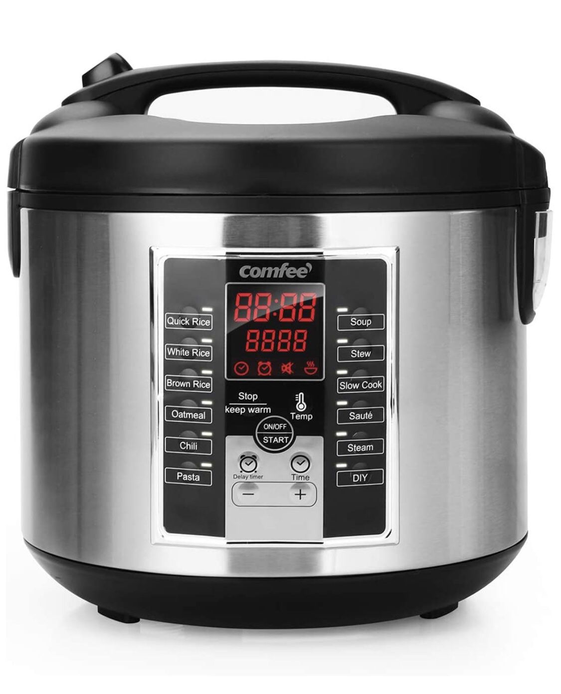 COMFEE' Rice Cooker, Slow Cooker, Steamer, Stewpot, Sauté All in One (12 Digital Cooking Programs) Multi Cooker (5.2Qt ) Large Capacity. 24 Hours Pre