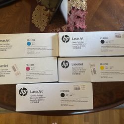 HP LaserJet Printer Toner Cyan, Yellow, Black, Magenta.