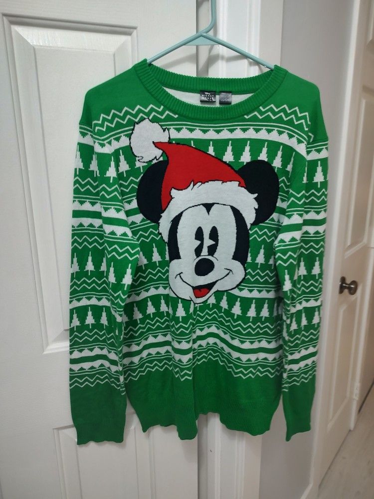 Disney Mickey Mouse Christmas Sweater Like New (L)