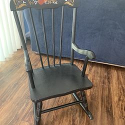 Vintage HEDSTROM Child  Black Rocking Chair