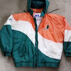 Miami Hurricanes Hooded Puffer Jacket 1990
