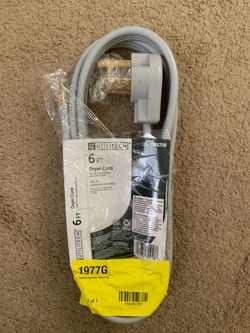Utilitech 6-ft 30 -Amp 3 -Prong Gray Dryer Appliance Power Cord