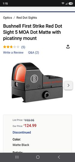 Bushnell first strike red dot sight