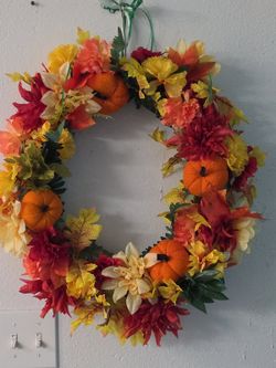 Fall Harvest Artificial Floral Wreath