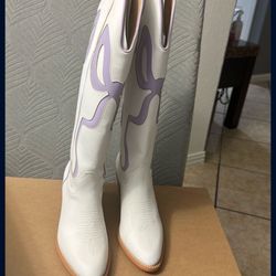 Purple Bow Western Boots 