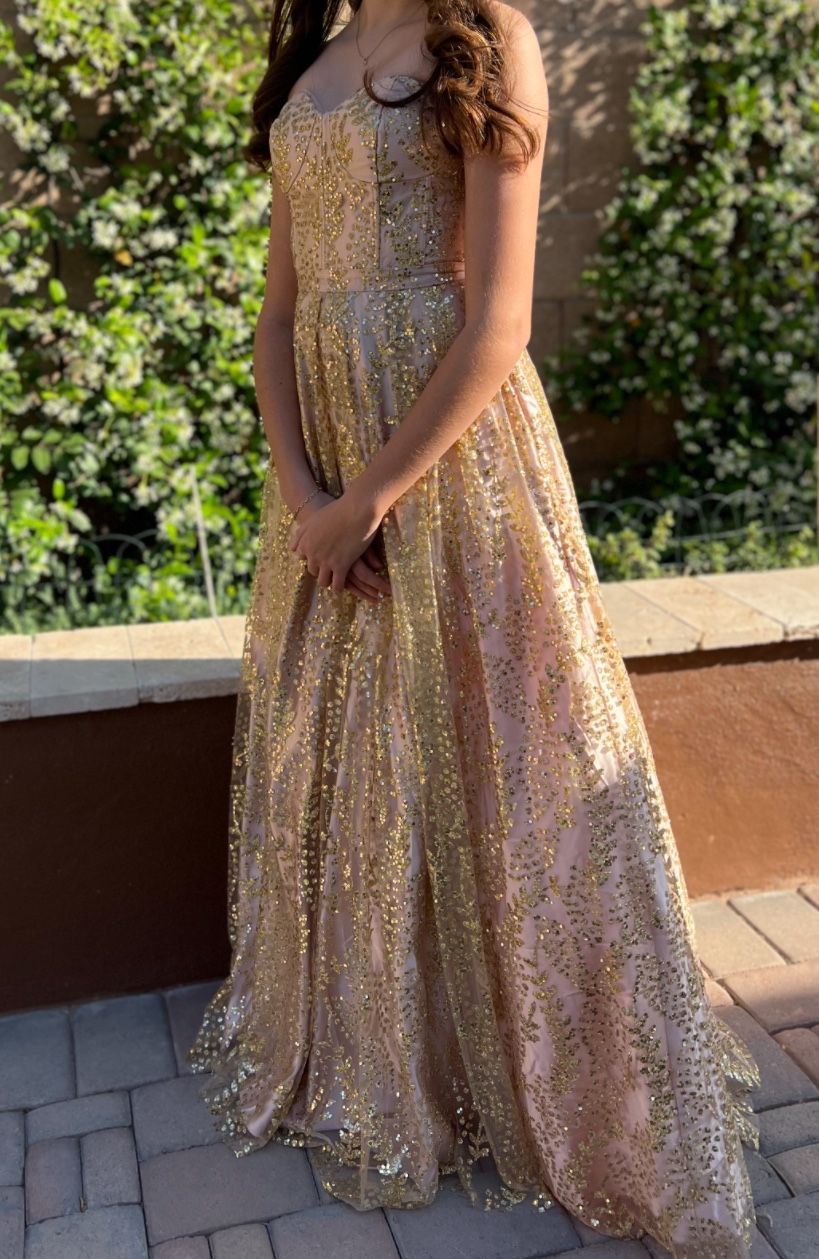 Size 5 Gold Prom Dress