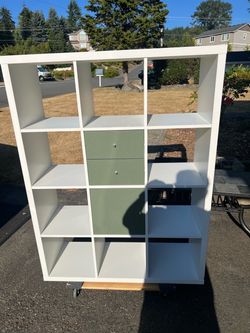 IKEA Kallax Storage Cube, Bookcase, White, 2 Inserts, Delivery