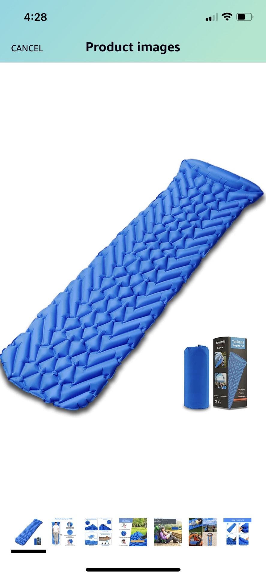 Camping Sleeping Pad Mat, Ultralight Sleeping Pads for Backpacking, Hiking Air Mattress - Extra Long, Lightweight, Inflatable & Compact Camp Sleep Mat