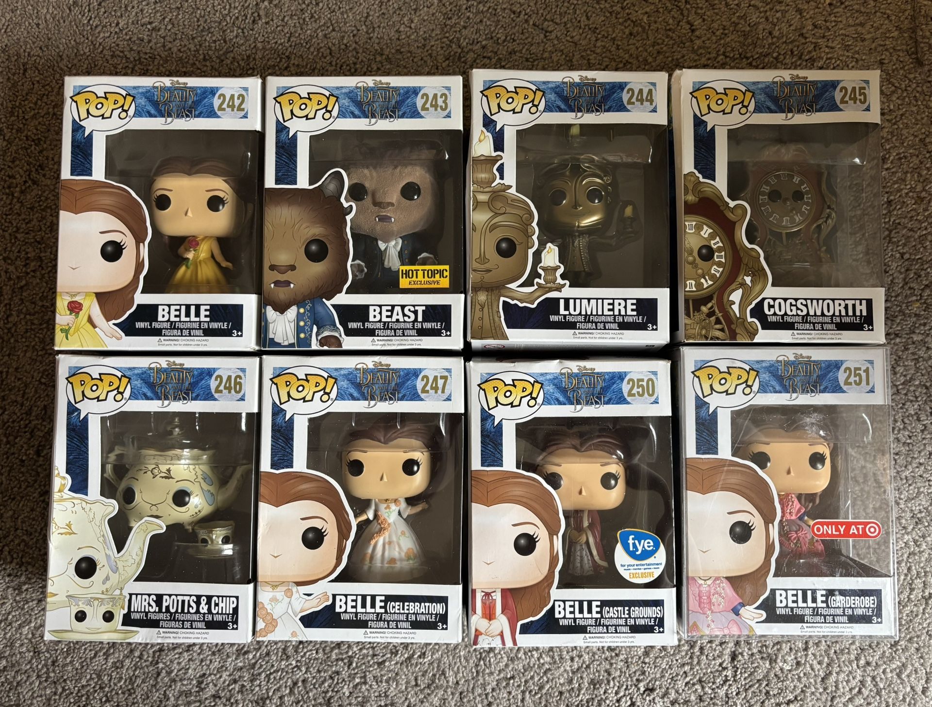 POP! Beauty and The Beast 242-247, 250 & 251