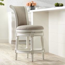 24 1/2” Counter Bar Stool Cream Fabric $250 Each 