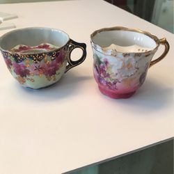 Antique Triple Crown Mustache Tea Cups Germany