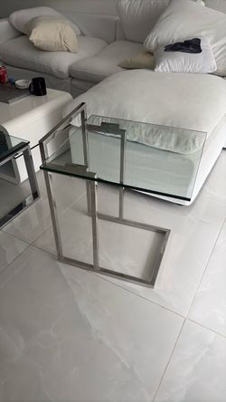 Glass chrome side table