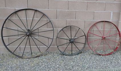 3 Antique Wagon Wheels
