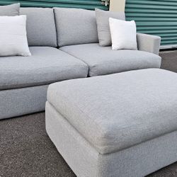 FREE DELIVERY!!! Living Spaces "Grand Down Il" Sofa + Ottoman GRAY ($2K Retail...50% OFF!!!