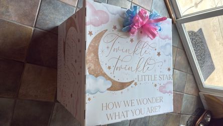 Free Gender Reveal Box and assorted decorations