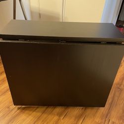 Folding Drop-Leaf Table – Dark Wood Finish