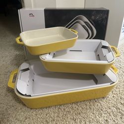 Staub 3pc Ceramic Baking Dish Set- Brand New, In-Box