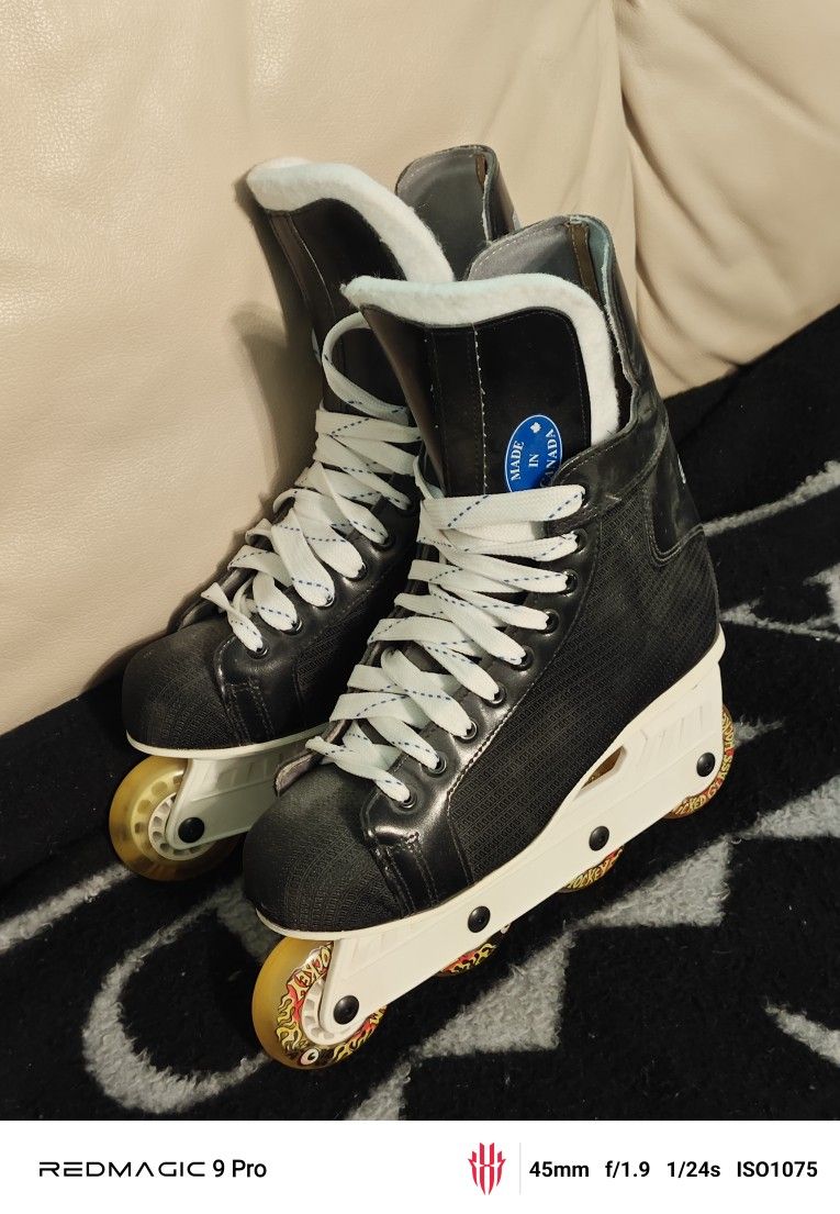 New Old School Street Hockey Inline Bauer Skates sz8
