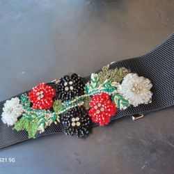 hand beaded stretch belt