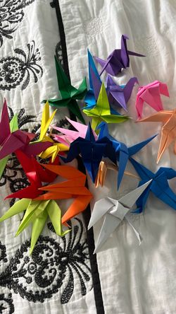 Handmade Origami Paper Cranes Set 24 in all