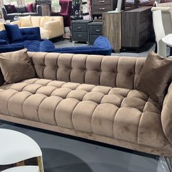 NEW SOFA SOFT BROWN VELVET
