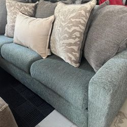 Sofa with accent pillows 