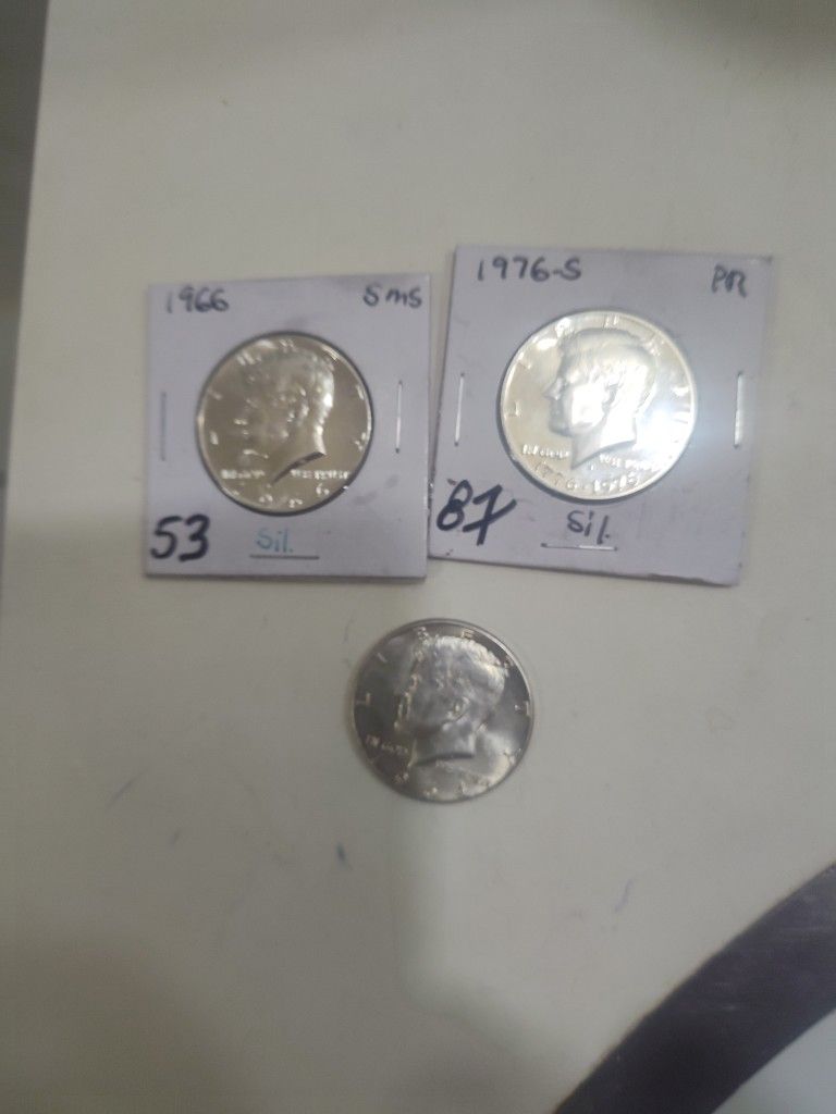 1964,1966,1976 S Kennedy Halfs All Silver Proofs