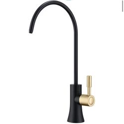 EKRTE  Drinking Water  Faucet Kitchen Bar Sink Matte Black and Champagne Gold
