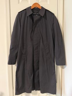 Dark Navy Trench Coat with Epaulettes