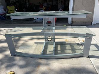 Glass TV Stand Entertainment Table