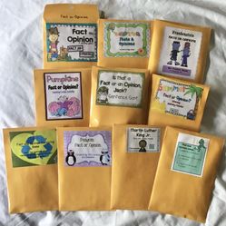 ‼️Set Of 10 Handmade Laminated Fact Or Opinion Folder Games Message If Interested ‼️