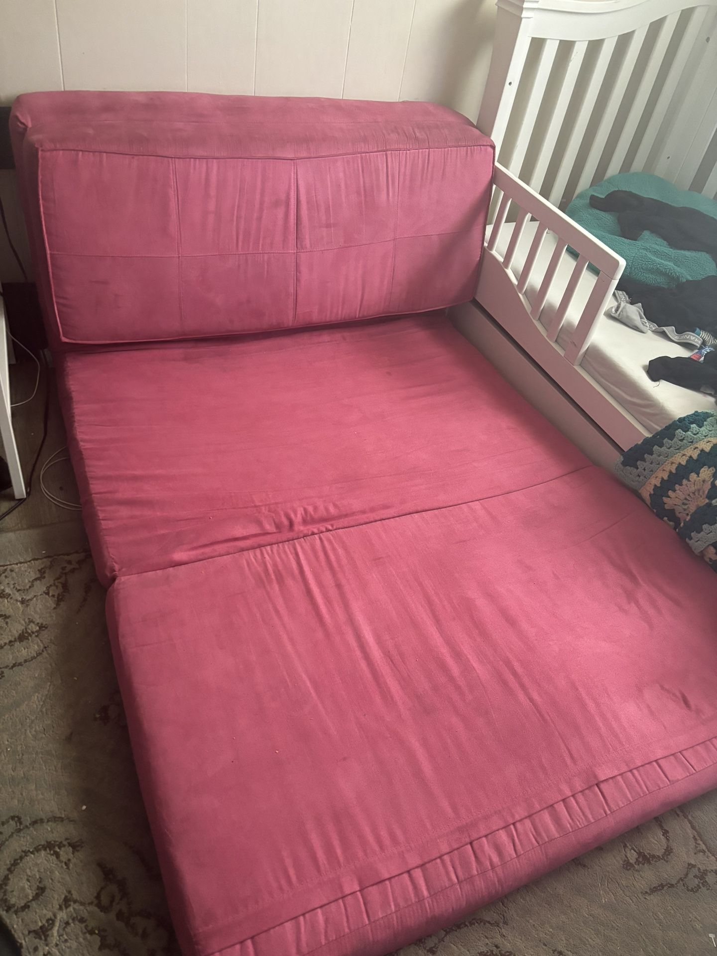 Pink futon