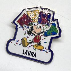 WDW Disney PIN 4 Park Celebration Name Drop with "LAURA" Mickey Mouse - PP #4415