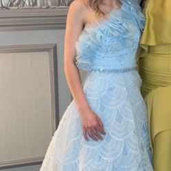 Sherri Hill Baby Blue Prom Dress 