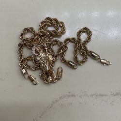 gold plated san judas pendant plus rope chain and bracelet set