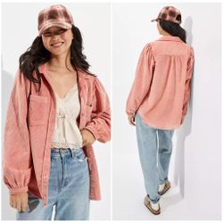 AE Oversized Corduroy Button-Up Shirt