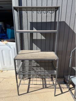 Kitchen Bakers Rack with Storage,