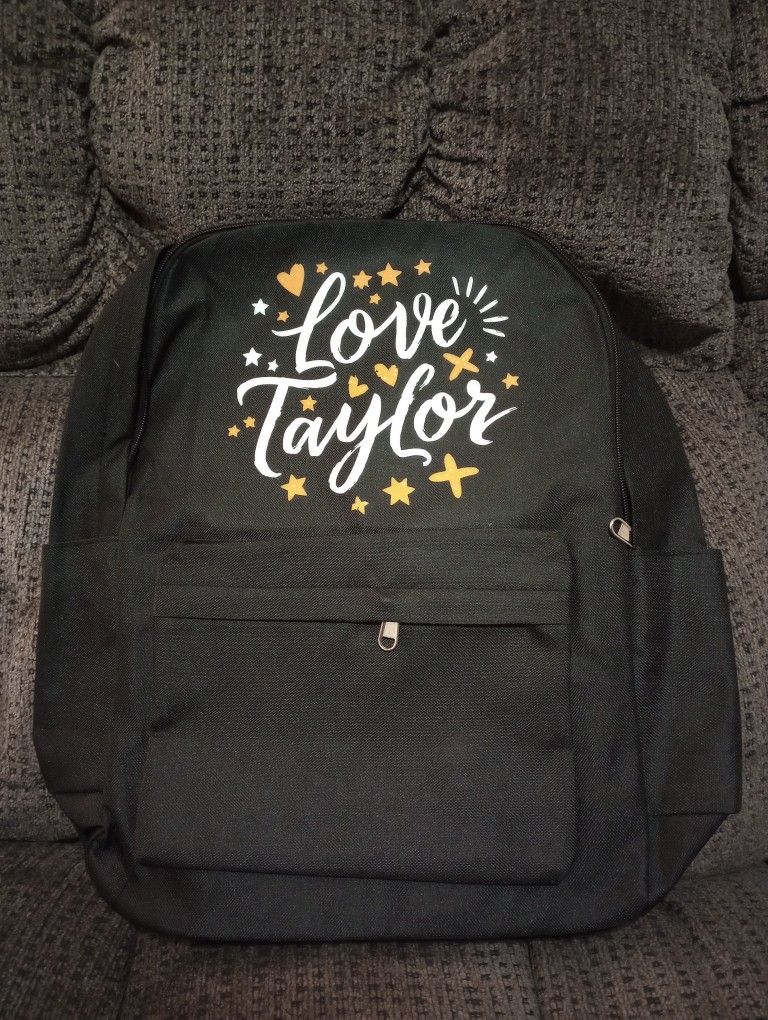 LOVE TAYLOR Backpack (NEW) - Black 16x12x4"