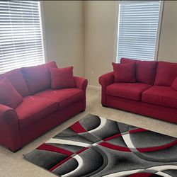 2 Seat Red Couches 