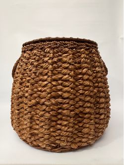 Large Woven Storage Basket with Handles – 15 x 16 in