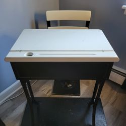 Vintage School Desk And Chair