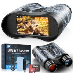Night Vision Goggles, 4K Night Vision Binoculars 3.2" HD Display and 32GB TF Card, can Store Photo and Video, 7 Gear Night Vision, 8X Digital Zoom for